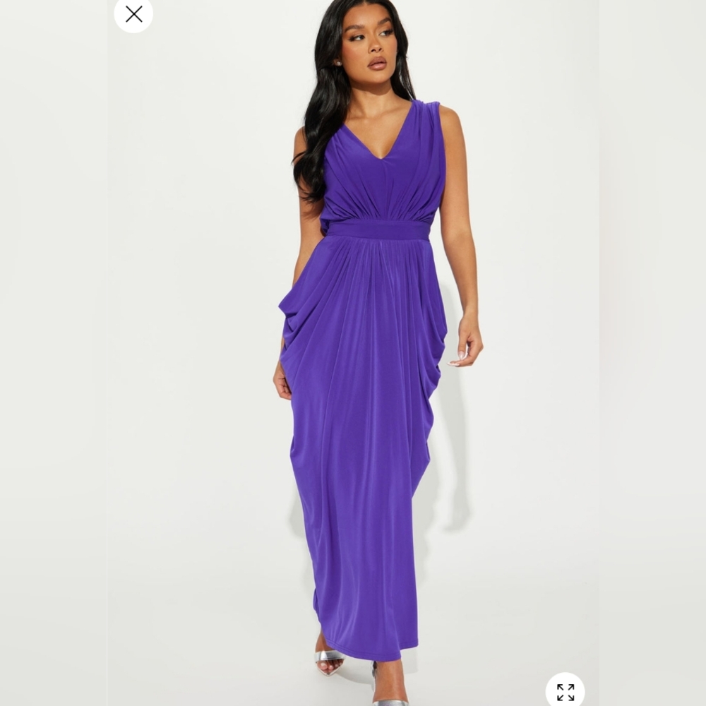 Vibrant Purple Formal Casual Dress   Size Medium